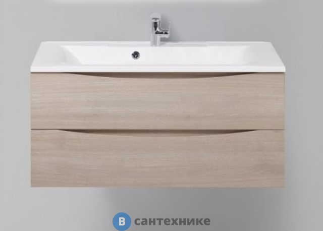 Тумба под раковину BelBagno MARINO MARINO-1100-2C-SO-RG-P подвесная с двумя выкатными ящиками, Rovere Grigio, 1100x450x500