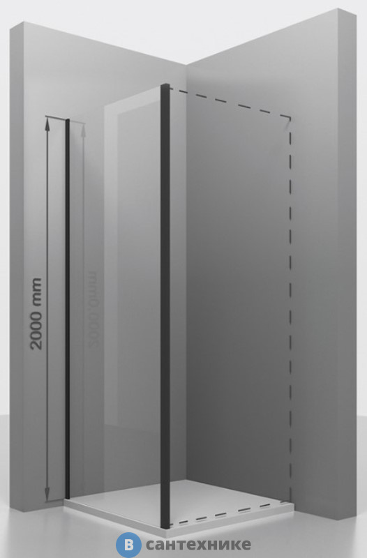 Боковая панель RGW Z-050-3B чёрный/Прозрачное/6 мм 120*200 (352253112-14)