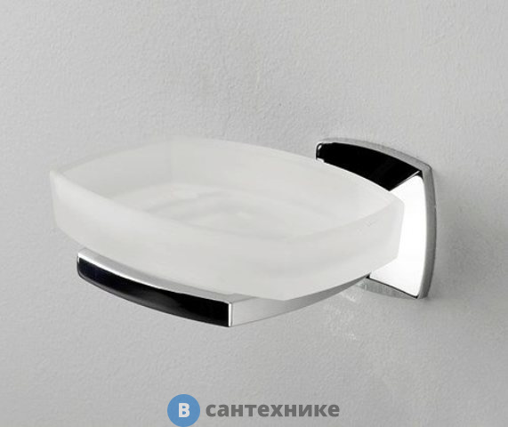 Мыльница WasserKRAFT Wern K-2529 стеклянная металл, хромоникелевое покрытие, матовое стекло