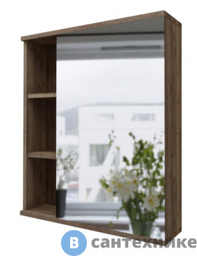 картинка Шкаф-зеркало Grossman ФОРТА-70 см универсал. темный дуб