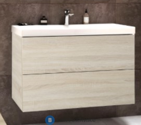 Тумба под раковину Art & MAX AM-Verona-Push-1000-2C-SO-RS-TS подвесная с двумя выкатными ящиками, 1000x450x550