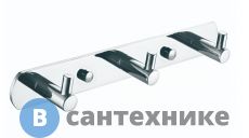 Планка AZARIO NESSY 3 крючка, хром (AZ-1513)