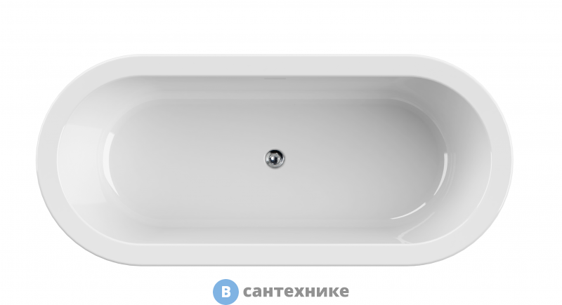 Акриловая ванна CEZARES щелевой слив-перелив, чёрная фронтальная панель, белая чаша, 1800х800х600, SLIM CENTRAL-180-80-60-NERO-SET