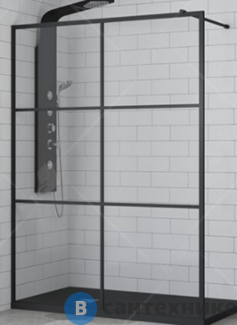 картинка Душевая перегородка RGW WA-11-B 120*200 чёрный/прозрачное (Принт) (1180-1200) (32101112-84)