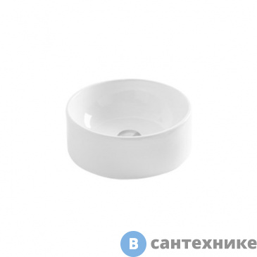 картинка Раковина AXA Normal WS10601V накладная круглая 350х350х130 мм, без перелива, White Glossy
