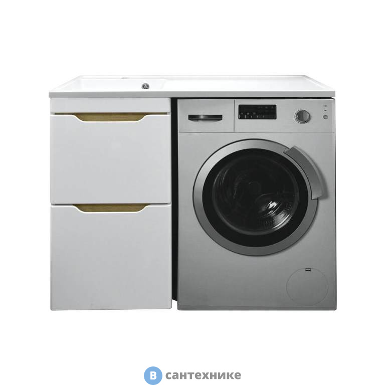 Тумба AZARIO Magenta 120 под с/машинку (56) с раковиной Magenta 120 левая белая (CS00078395)