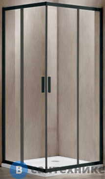 картинка Душевой уголок Vincea Garda VSS-1G9010CLB, 1000*900, черный, стекло прозрачное, без поддона