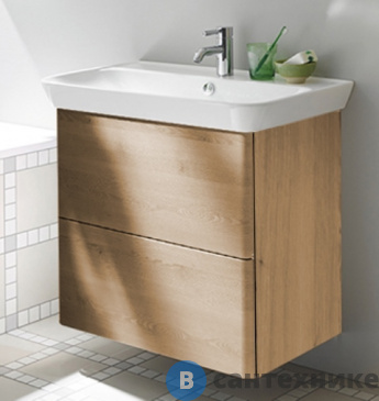 картинка Тумба Burgbad Iveo подвесная с умывальником с 1 отв под смес. 800х492х721 мм. 2 выдв ящика, сифон в компл. F2747 кашемировый дубовый (SFEN080F2747G0161C0001*1)