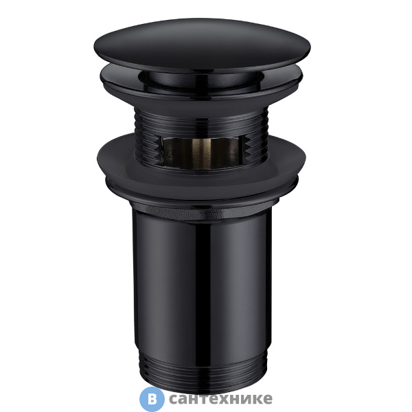 Донный клапан ABBER AF0010B с переливом, чёрный матовый