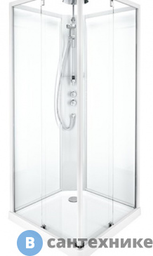 картинка Передние стенки и дверь IDO 558.210.00.1 SHOWERAMA 10-5 /90х90/ (профиль алюминий, прозрачное стекло)