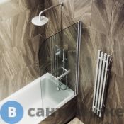 Шторка для ванны поворотная на монопетле MaybahGlass 1400*800 Стекло 6 мм Бесцветное +Полотенцесушитель (MGV-788-5)