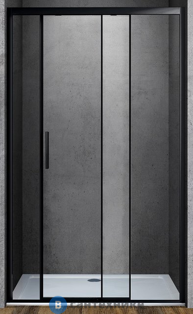 Душевая дверь Vincea Soft VDS-3SO120CLB, 1200, чёрный, стекло прозрачное