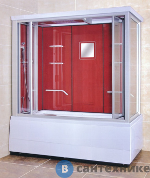 картинка Душевой бокс LanMeng LM-837TG красная