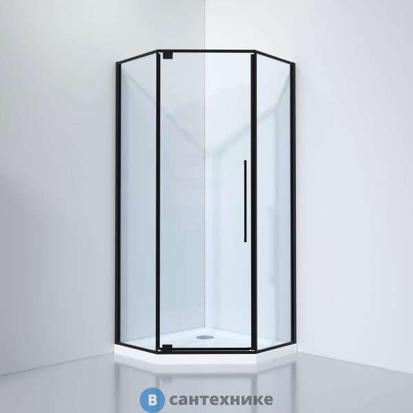 Душевое ограждение Black&White S815 BC (1000х1000х1950), без поддона