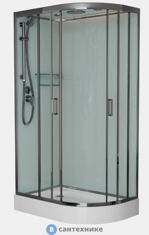 Душевая кабина Frank F411L М Brilliant левосторонняя, низкий поддон, матовое стекло