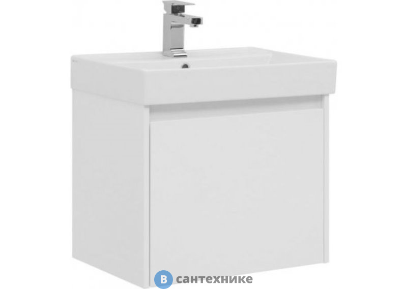 Тумба под раковину Aquanet Nova Lite 60 1+1 ящ. цв бел.глянец (242574)