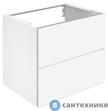 картинка Тумба под раковину Keuco PLAN 2 ящика, 650х605х490 мм, к/ф: белый (ламинированный матовый)/белый (стекло) (32953300000)