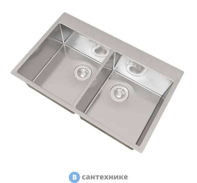 Кухонная мойка Florentina Логика-НМ 800.510.20.10 сатинированная, перелив в чаше (LHM.800.510.B.20.S.10)