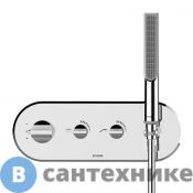 Смеситель Bossini APICE термостатического смесителя из стены на 2 выхода, ручной душ, шланг Cromolux 150 см, хром (Z00523.030), без внутренней части
