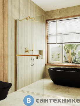 картинка Душевая перегородка в профиле MaybahGlass 1950*690 Стекло 8 мм Бесцветное +Полотенцесушитель (MGD-720-3ш)