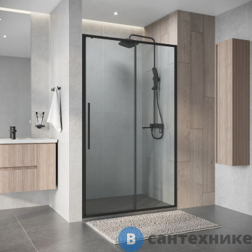 картинка Дверь в нишу Niagara Nova NG-34-12AGR (120х195) раздвижная, графит, стекло прозрачное