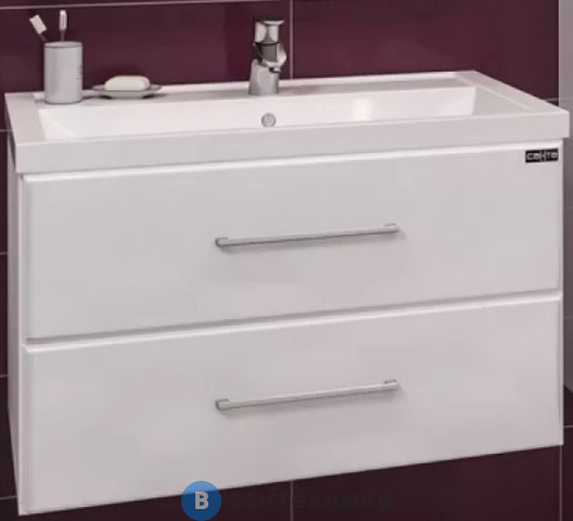 Тумба под раковину СанТа Омега-80 2ящ. подвес. ум. Фостер 80 (207005)