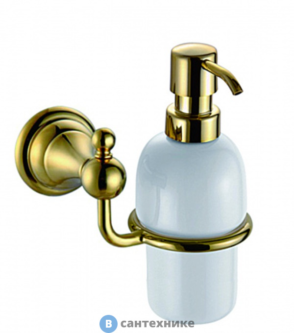 Дозатор AZARIO ELVIA жидкого мыла керамический, золото (AZ-91112G)