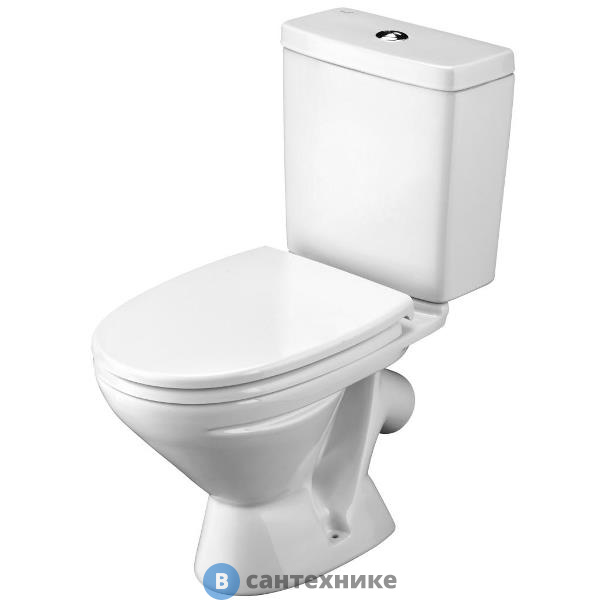 Унитаз-компакт Santek ЛИГА 1.WH30.2.141  с косым выпуском, сидение дюропласт/76,5х47,5х33/ (белый)