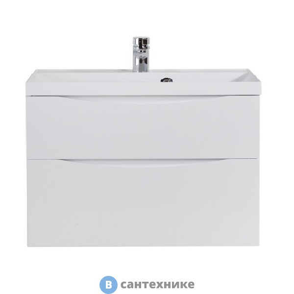 Тумба под раковину BelBagno MARINO-H60 подвесная с двумя выкатными ящиками, Bianco Lucido, 1000x445x600 (MARINO-H60-1000-2C-SO-BL-P)