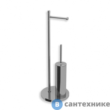 картинка Стойка Bertocci Cinquecento напольная с ёршиком и бумагодержателем, хром (110 0558 0000)