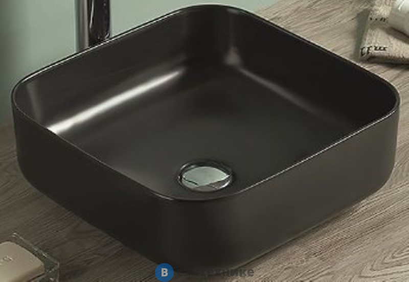 Раковина Art & MAX накладная AM-78110-MB, чёрный матовый, 385х385х135