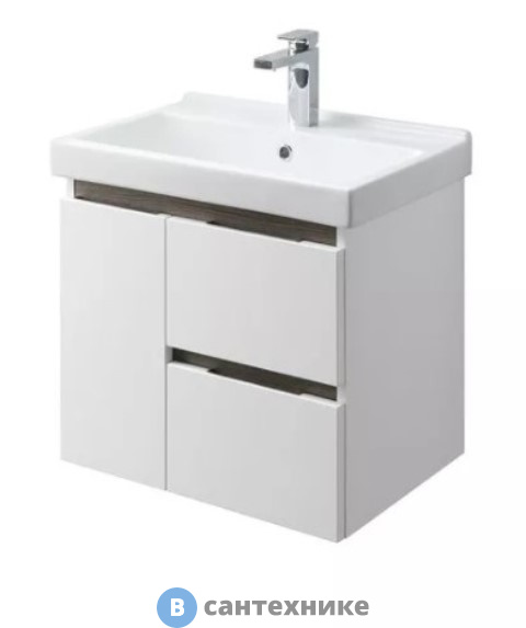 Тумба под раковину Акватон Рене 60 Белый/Грецкий орех (1A258501NRC80)