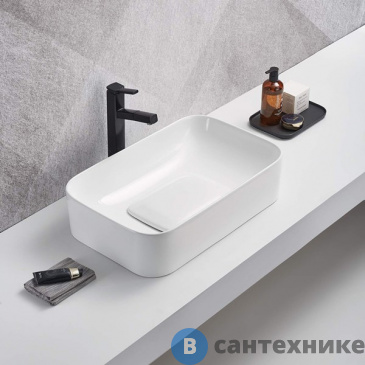 картинка Раковина WELTWASSER ELBACH 78575-70 GL-WT накладная (глянцевая белая) 705x350x150 мм