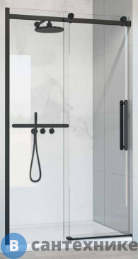 картинка Душевая дверь Vincea Como Soft VDS-1CS110CLB, 1100, черный, стекло прозрачное