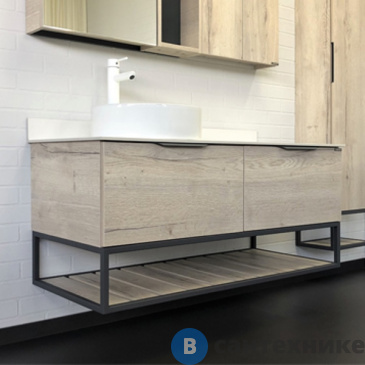 картинка Тумба Comforty Порто-120-1 дуб дымчатый с белой столешницей c раковиной COMFORTY 9110