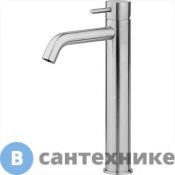 Смеситель CISAL Xion однорычажный для раковины, высокий h300 мм, без доннного клапана, нержавеющая сталь (XI003544D1)
