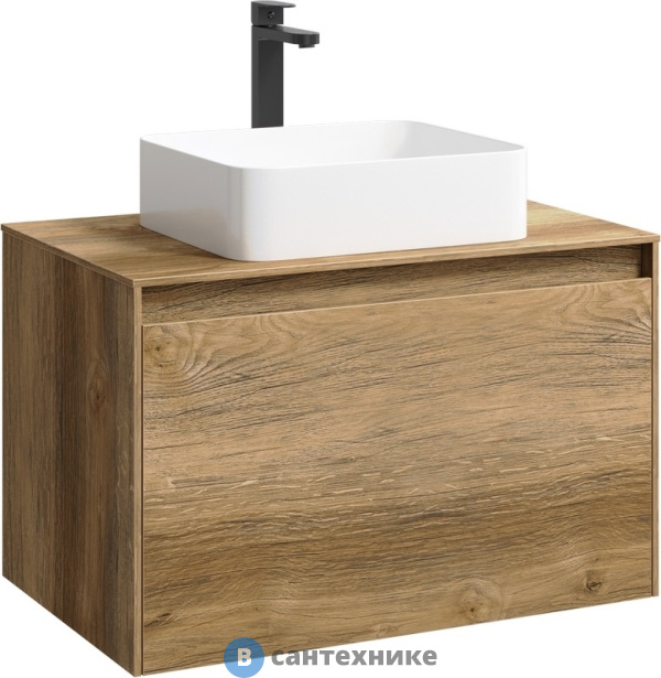 Тумба под умывальник Aqwella Mobi 80 подвесная, дуб балтийский, без фасада (MOB0108DB)