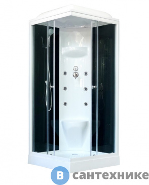 картинка Душевая кабина Royal Bath RB 90HP7-BT 900x900x2170 (черное/прозрачное) (RB90HP7-BT)