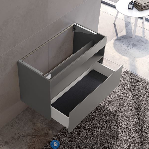 Тумба под раковину Keuco STAGELINE 1 ящик, с подсветкой, 1000x625x490 мм, к/ф: инокс (32872290100)