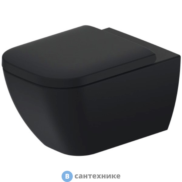 Унитаз подвесной Duravit Happy D.2 2222098900 rimless 365х540мм, , с креплением, антрацит матовый, без сиденья
