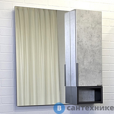 картинка Зеркало-шкаф Comforty Франкфурт-75 бетон светлый