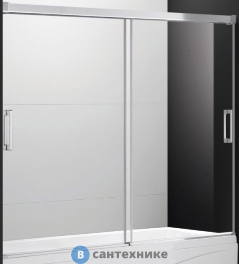 Шторка Cezares TANDEM-SOFT-VF-2-170/145-P-Cr на ванну (1700x1450)