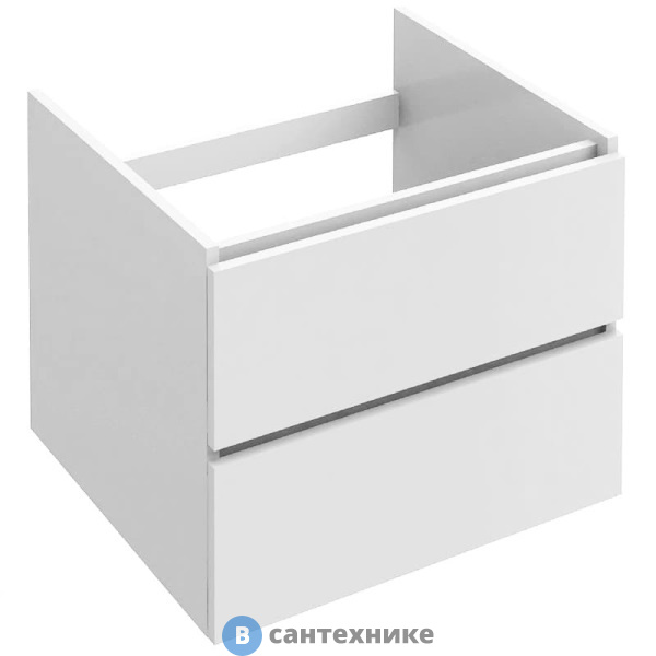 Тумба под раковину Jacob Delafon EB511-N18 PARALLEL 2 выдвижных ящика /57х50х44,6/ (белый блестящий ламинат)