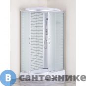 Душевая кабина Loranto CS-66120-13R FW 120*80*215 белый кирпичный узор, матовое стекло, профиль хром