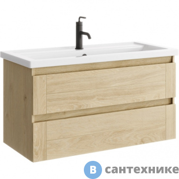 картинка Тумба под раковину Aqwella ASTRID 101,5 AST0110DD (подвесная, дуб давос натуральный)