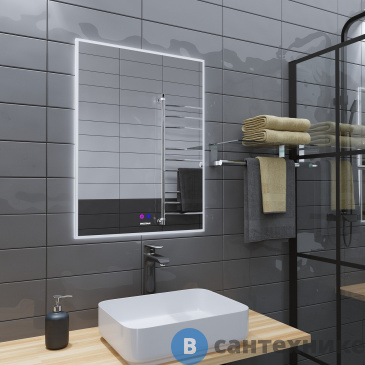 картинка Зеркало Grossman PRAGMA-норма (600*800*45) LED с сенсорным выключателем и подогревом (186080)