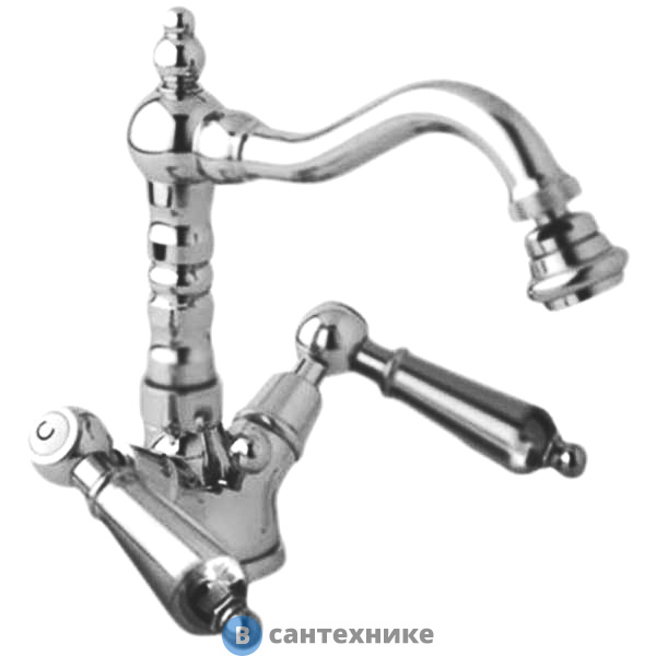 Смеситель Cezares FIRST-BS2-01-M на биде с донным клапаном, хром, ручки хром