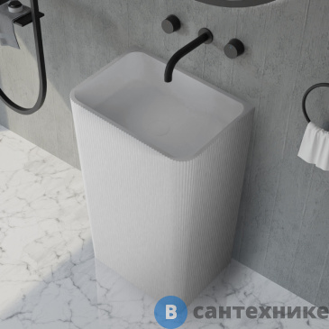 картинка Раковина ABBER Stein AS2505-H отдельностоящая белая матовая