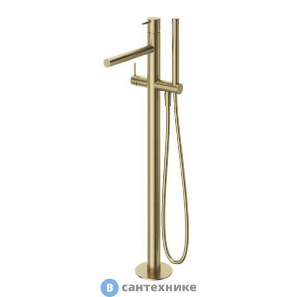 Смеситель Cezares LEAF-VDP-L-SR напольный для ванны и душа однорычажный, с ручным душем и шлангом, Sunrise