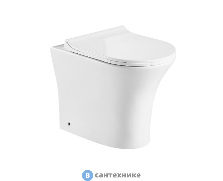 Унитаз приставной CeruttiSpa BERNINA F CT7842 (520*340*400) безободковый, сиденье с микролифтом